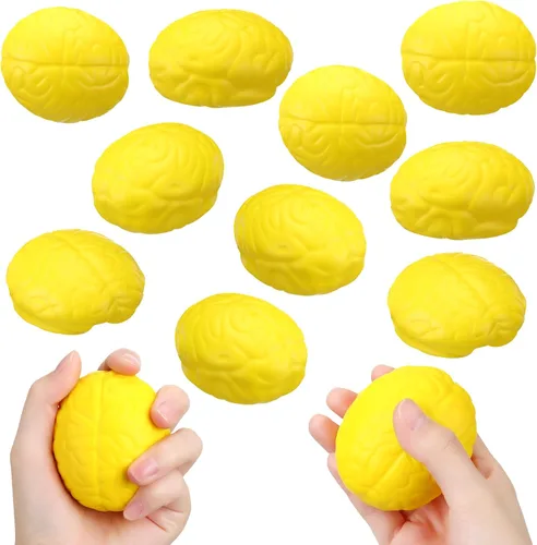Miniatura 8 de Leitee 12 unidades de bolas de estrés cerebral a granel, cerebro grande, poliuretano, mano, ejercicio, músculo, pelota de presión, divertido alivio