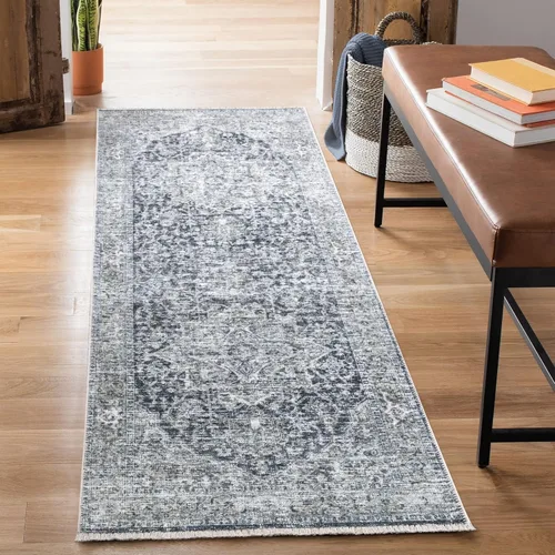 Miniatura 28 de Bloom Rugs Alfombra lavable antideslizante de 2 x 3 pies, color azul/verde/mandarina, alfombra tradicional oriental para sala de estar, dormitorio
