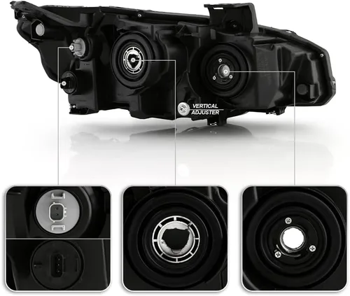 Miniatura 3 de ACANII - Para [tipo halógeno] 2016-2021 Honda Civic Chrome Housing LED DRL Proyector Faros Faros Par Izquierdo+Derecho