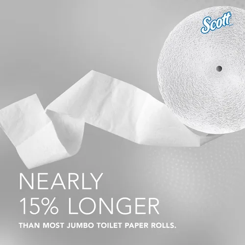 Miniatura 6 de Scott Professional Papel higiénico Jumbo Roll sin núcleo de alta capacidad, a granel (07005), seguro para sépticos, blanco