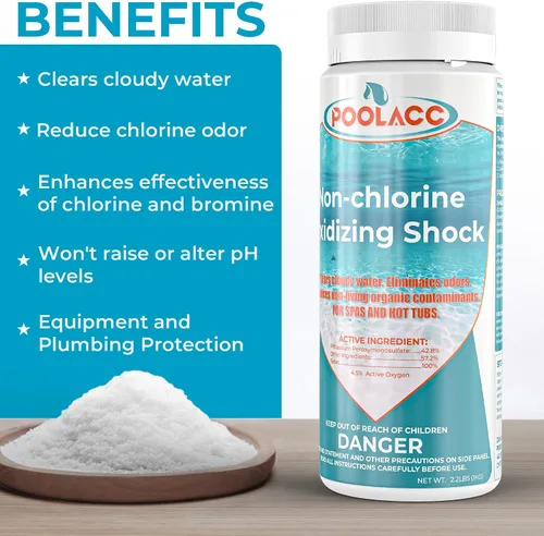 Miniatura 2 de POOLACC 35.2oz Limpiador Oxidante Spa Shock Sin Cloro para Bañera de Hidromasaje, Cuidado de Agua Libre de Cloro y Limpiador Oxidante Mejorado