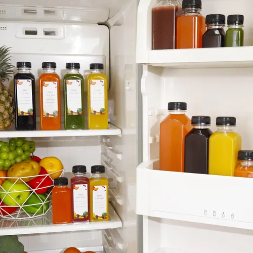 Miniatura 5 de OBKJJ 80 piezas de botellas de jugo de 2 oz, botellas de jugo con tapas reutilizables, botellas vacías transparentes con etiqueta, embudo, cepillo