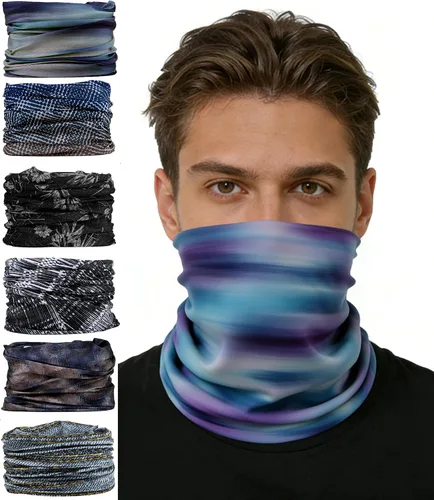 Miniatura 4 de KINREE 6 unidades de protección UV de verano multifunción diadema cuello polaina cabeza cabeza máscara máscara mágica bufanda bandana