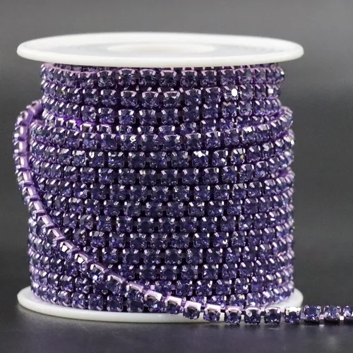 Miniatura 8 de Jerler Cadena de cierre SS6.5/0.079 in con diamantes de imitación de cristal de 10 yardas para manualidades de costura, ideal para bodas, fiestas