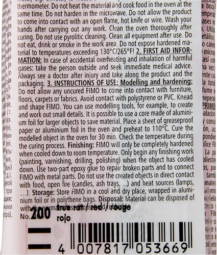 Miniatura 2 de STAEDTLER 8041-200 FIMO - Arcilla de modelado de polímero endurecedor para horno, 16.01 oz, color rojo verdadero (bloque individual)