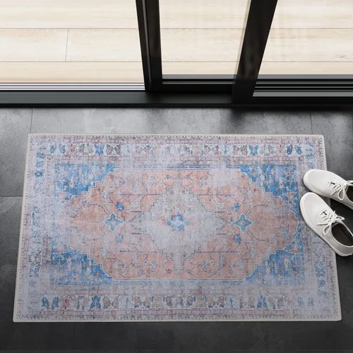 Miniatura 32 de GLN Rugs Bohemian Collection - Alfombra de felpilla lavable a máquina, bohemio vintage, antideslizante, alfombra de felpilla de pelo bajo, alfombra