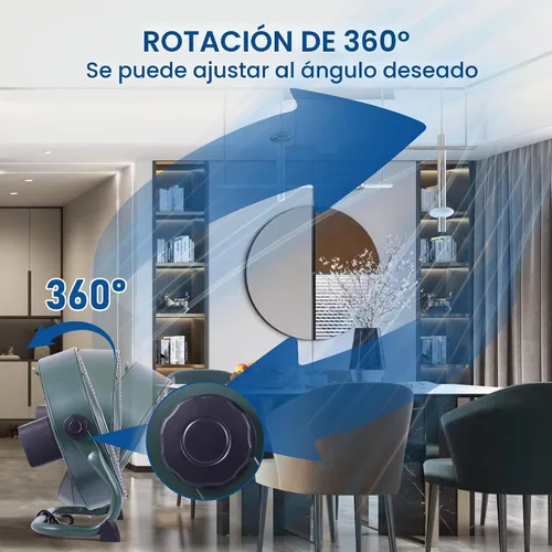 Miniatura 6 de Ventilador de piso recargable de 15 pulgadas para garaje en el hogar al aire libre; motor de cobre DC sin escobillas de alto rendimiento
