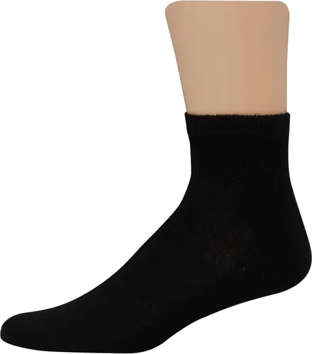 Miniatura 25 de Hanes Calcetines dobles resistentes para hombre, que disipan la humedad del cuello redondo y el tobillo, color blanco y negro, varios paquetes