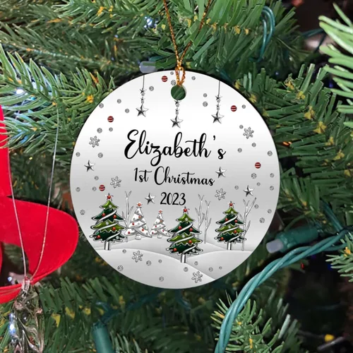 Miniatura 4 de Adorno impreso de la primera Navidad del bebé 2025, adorno de árbol de Navidad para bebé, adorno personalizado de primera Navidad para el nuevo