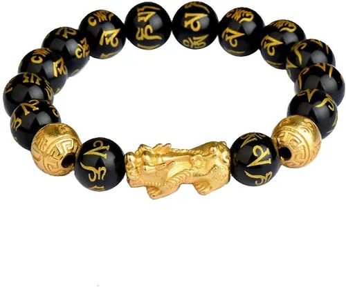 Miniatura 2 de Buddha Power Pulsera de obsidiana negra Feng Shui