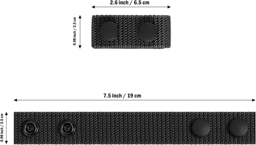 Miniatura 3 de FRTKK Cinturón de servicio con broches dobles para cinturón de 2¼ pulgadas de ancho, cinturón táctico de seguridad, accesorios de equipo militar