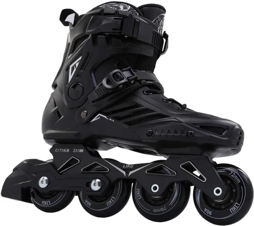 Miniatura 8 de LIKU Negro Profesional Patines En Línea Unisex
