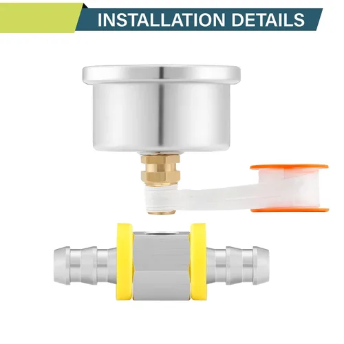 Miniatura 2 de MEASUREMAN - Manómetro, 0 a 15 psi, relleno glicerina, esfera 1.5 pulgadas, caja acero inoxidable 304, montaje central posterior 1/8 NPT, adaptador