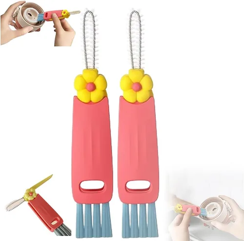 Miniatura 10 de Cepillo de limpieza de tapa de taza 3 en 1, cepillo de limpieza multifuncional multifuncional para tapas de tazas, cepillo de limpieza de hendiduras