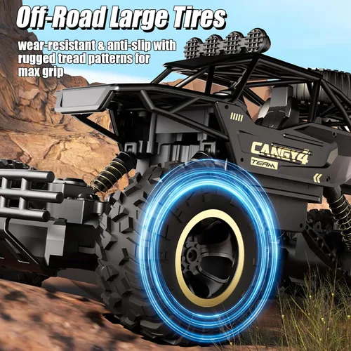 Miniatura 6 de Jiakora Coches RC de Gran Tamaño, Camión RC Rock Crawler con 2 Baterías Recargables, Camión Monstruo de Control Remoto, Cuerpo de Metal Duradero
