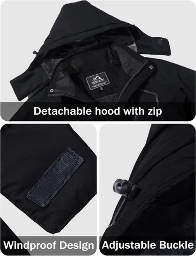 Miniatura 4 de MAGCOMSEN - Chaqueta de invierno para hombre, impermeable, abrigada, con forro polar y múltiples bolsillos