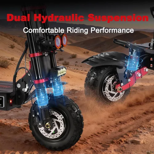 Miniatura 7 de Adult Electric Scooter 55MPH Fast 6000W Dual Motors 60 Miles Long Range Off Road All Terrain Oil Hydraulic Brake Dual Suspension Sports ZonDoo ZO03