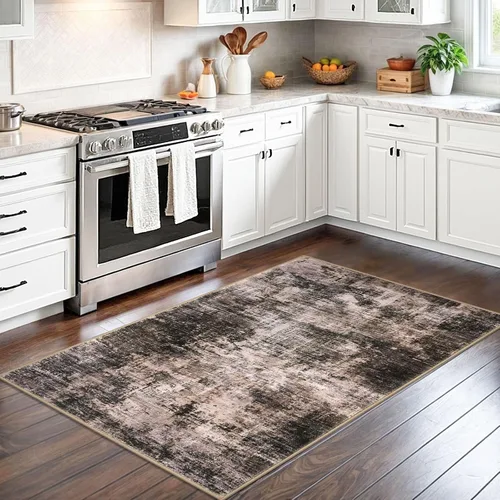 Miniatura 927 de IOHOUZE Alfombra abstracta lavable de 3 x 12 pies para pasillos, antideslizante para cocina, camino de entrada de lana sintética para interiores