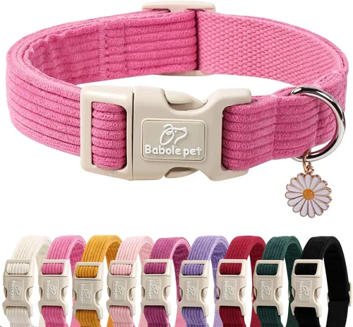 Miniatura 10 de Collar de perro de nailon de Babole Pet - Collares ajustables de cinturilla suave de nailon negro para perros pequeños, medianos y grandes, collar