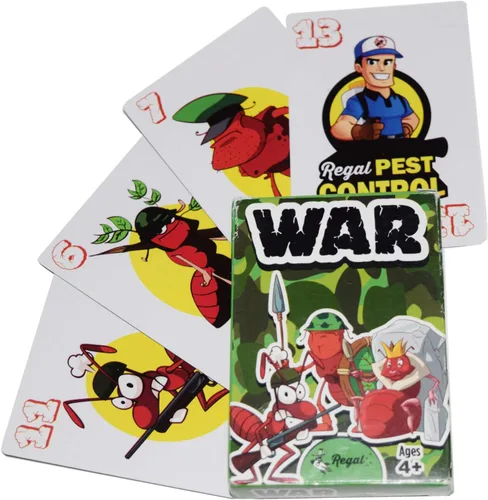Regal Games Juego de cartas dedicado para niños de 4 5 6 7 8+ | Divertido juego de mesa de viaje para familias (Juego de cartas de guerra)