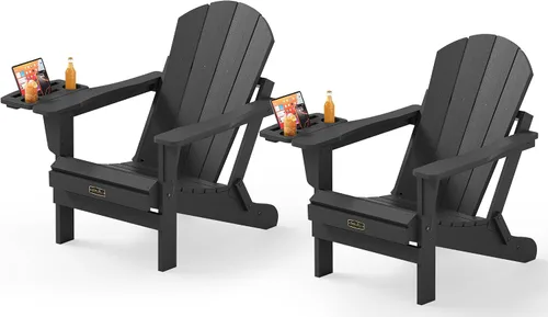 Miniatura 74 de SERWALL - Silla plegable Adirondack para patio, jardín, exterior, resistente a la intemperie, sillas para hoguera, color naranja