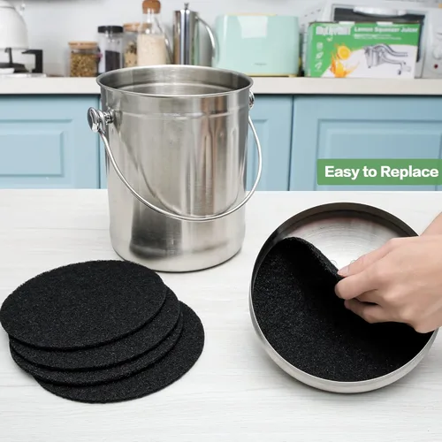 Miniatura 4 de MyLifeUNIT Paquete de 16 filtros de carbón para compost de cocina, filtro de repuesto de cubo de abono (6.7 pulgadas)