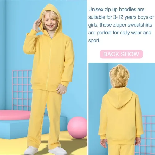 Miniatura 2 de DOTDOG Sudadera unisex con capucha de forro polar cepillado suave para niños o niñas (edad 3-12 años)