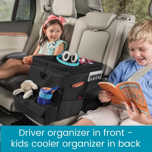 Miniatura 2 de High Road CarHop - Organizador de asiento delantero para automóvil con soporte para tazas, bandeja para asiento del pasajero y compartimento