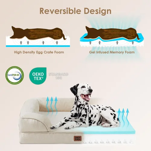 Miniatura 4 de EHEYCIGA – Cama ortopédica impermeable para perros pequeños, de espuma viscoelástica tipo caja de huevos, con bordes elevados y base antideslizante