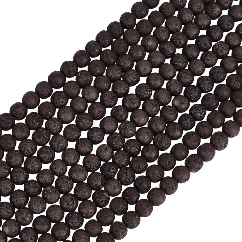 Miniatura 17 de PH PandaHall 620 piezas de cuentas de lava natural de 6 mm sin teñir, cuentas de piedra de lava gris, cuentas de chakra, cuentas sueltas redondas