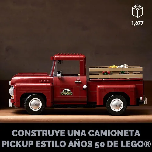 Miniatura 2 de LEGO Icons Pickup Truck 10290 - Juego de construcción para adultos, modelo vintage de los años 50 con accesorios de exhibición de temporada