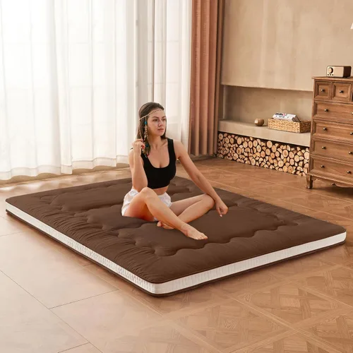 Miniatura 10 de Dr.Futon Colchón de Futón Japonés de Suelo Extra Grueso Plegable Enrollable Topper de Cama Tapete para Huésped, Tumbona y Viaje Grisoscuro