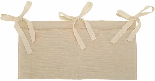 Miniatura 2 de Bolsa de almacenamiento colgante de algodón para bebé, organizador de 2 bolsillos para cunas y juguetes (avena)