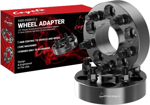 Miniatura 14 de Wheel Accessories Parts 2 adaptadores de espaciadores de rueda centrados en buje de 5 x 5 5 x 127 1.25 pulgadas de grosor 2.815 in, buje de rosca