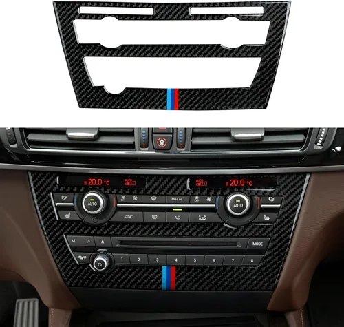 Miniatura 10 de Calcomanía de fibra de carbono para automóvil, compatible con BMW X5 X6 F15 F16 Accesorios interiores (negro)