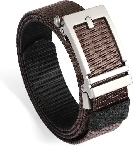 Miniatura 11 de SENDEFN Cinturones de trinquete de nailon para hombres, cinturón de tela de golf con hebilla ajustable automática jeans casuales