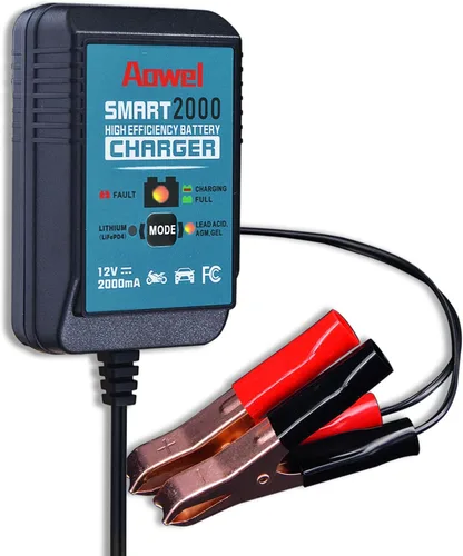 Miniatura 6 de Aowel Cargador de batería inteligente, 12 V 2 A, cargador de goteo totalmente automático y mantenedor para automóvil, cortacésped, ATV, motocicleta