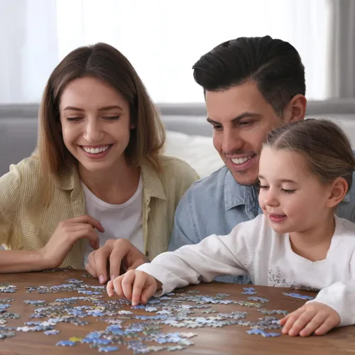 Miniatura 6 de Rompecabezas de HUADADA para adultos de 1000 piezas, pintura de casas con póster, encaje perfecto de letras en la parte posterior sin polvo