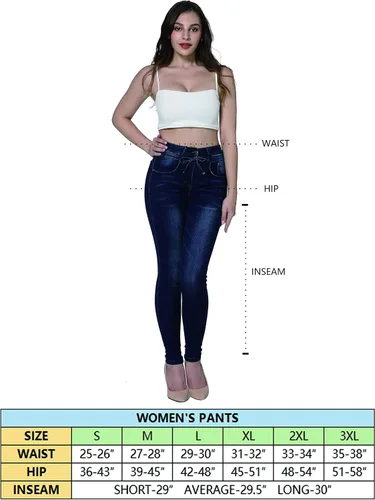 Miniatura 6 de CJH DREAM Pantalones de mezclilla de algodón con cordón elástico y cordón elástico para mujer, de cintura alta, a la moda, Jeans para mujer