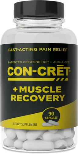 CON-CRET Creatina HCl + recuperación muscular con Alpha-GEE®, apoya la recuperación muscular, reduce el dolor, restaura la salud muscular, 90