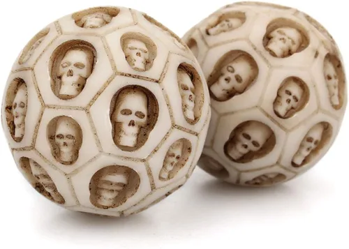 Miniatura 9 de 2 unids/set cráneo resina balonmano fitness bola masaje bola resina mano vuelta salud ejercicio alivio estrés bolas baoding