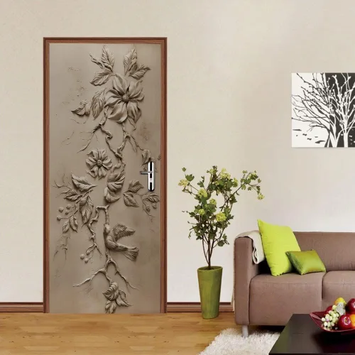 Miniatura 17 de Calcomanías 3D para puerta, murales para despegar y pegar, cocodrilo negro, calcomanías de pared, autoadhesivas, extraíbles, impermeables, de PVC