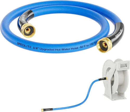 Miniatura 27 de SPECILITE Manguera de agua de jardín caliente/fría de 5 pies x 1 pulgada, -50 ℉ a 190 ℉, resistente, flexible, explosión de 605 psi, ligera, tubo