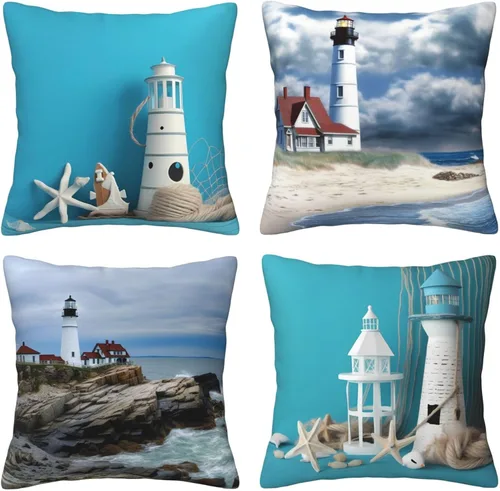 Miniatura 17 de Ouqiuwa Juego de 4 fundas de almohada coloridas con diseño de pájaros de 12 x 12 pulgadas, cuadradas, decorativas, con hojas de arce otoñales
