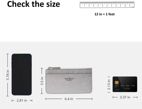 Miniatura 5 de Kate Spade - Cartera para mujer con diseño brillante en caja grande y delgada, con purpurina, Deep Nova