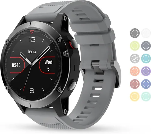 Miniatura 10 de Correa de reloj compatible con Fenix, correa de reloj Garmin de 0.866 in, silicona suave, repuesto para Fenix 5/5 Plus/6/6 Pro/7/Forerunner Negro