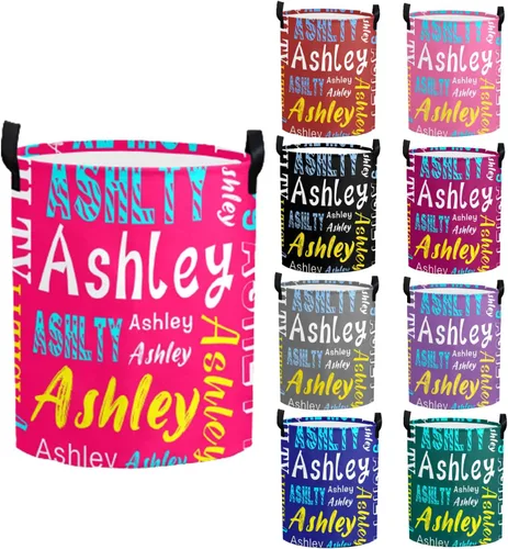 Miniatura 17 de Cesta de lavandería personalizada con nombre, cesta de lavandería plegable con asa para baño, sala de estar, dormitorio Color: 13