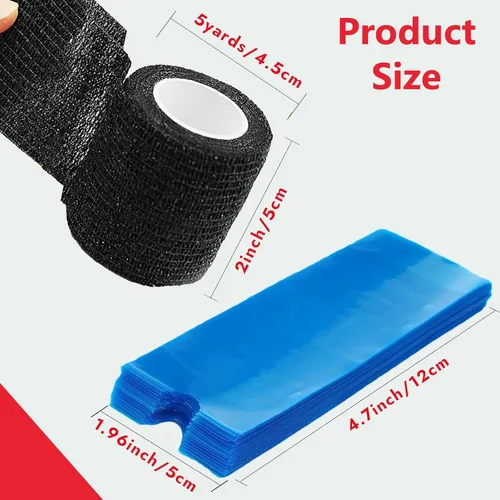 Miniatura 3 de 200 piezas de fundas para bolígrafos con 8 piezas de cinta adhesiva para agarre - Fundas para bolígrafos azules SOTICA, fundas para máquinas, fundas