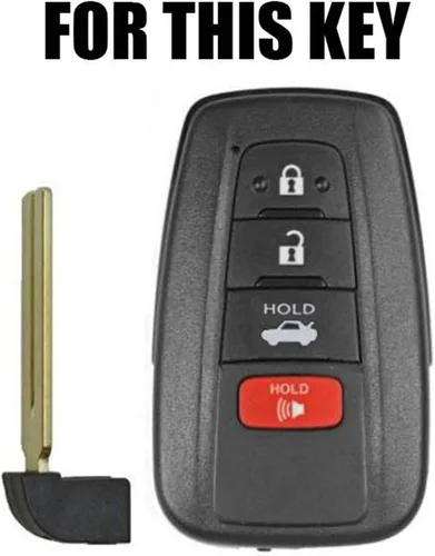 Miniatura 2 de DON'T TOUCH MY KEY Paquete de 2 fundas de silicona para llavero remoto de 4 botones compatibles con Toyota Camry Prius RAV4 Highlander C-HR