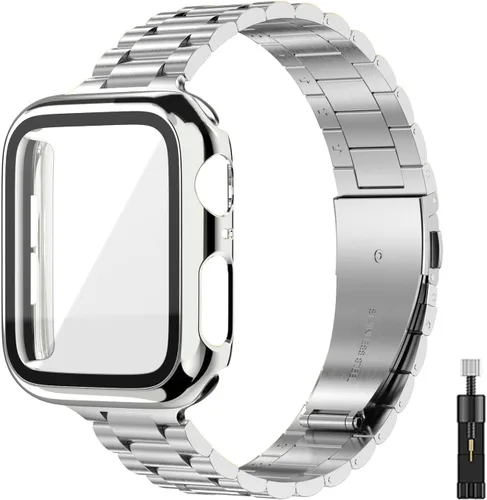 Correa para Apple Watch de 1.496 pulgadas, 1.575 pulgadas, 1.614 pulgadas, 1.654 pulgadas, 1.732 pulgadas, 1.772 pulgadas, con cubierta facial,